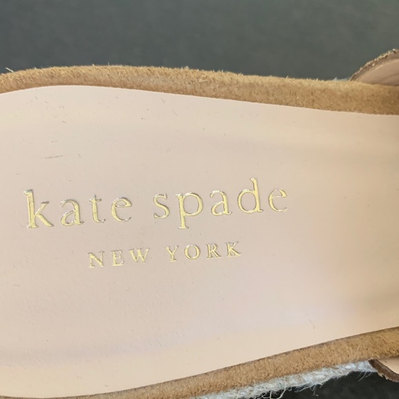 Kate Spade Toby Tan Suede Wedge Sandals. - Picture 2 of 10